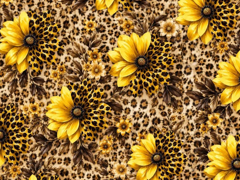 Uploaded leopard-print sunflower reference design